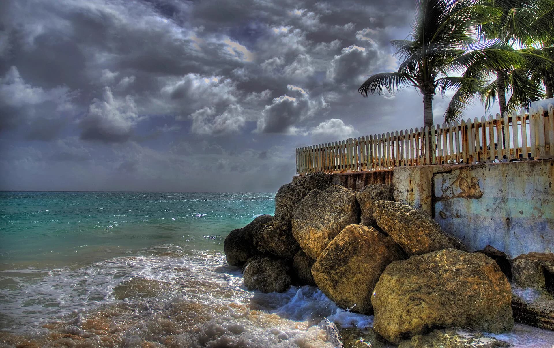 Coastline near Oistins on the south coast of Barbados