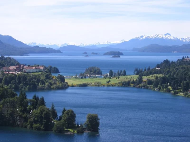 Lake and mountain landscape around San Carlos de Bariloche in Patagonia, Argentina