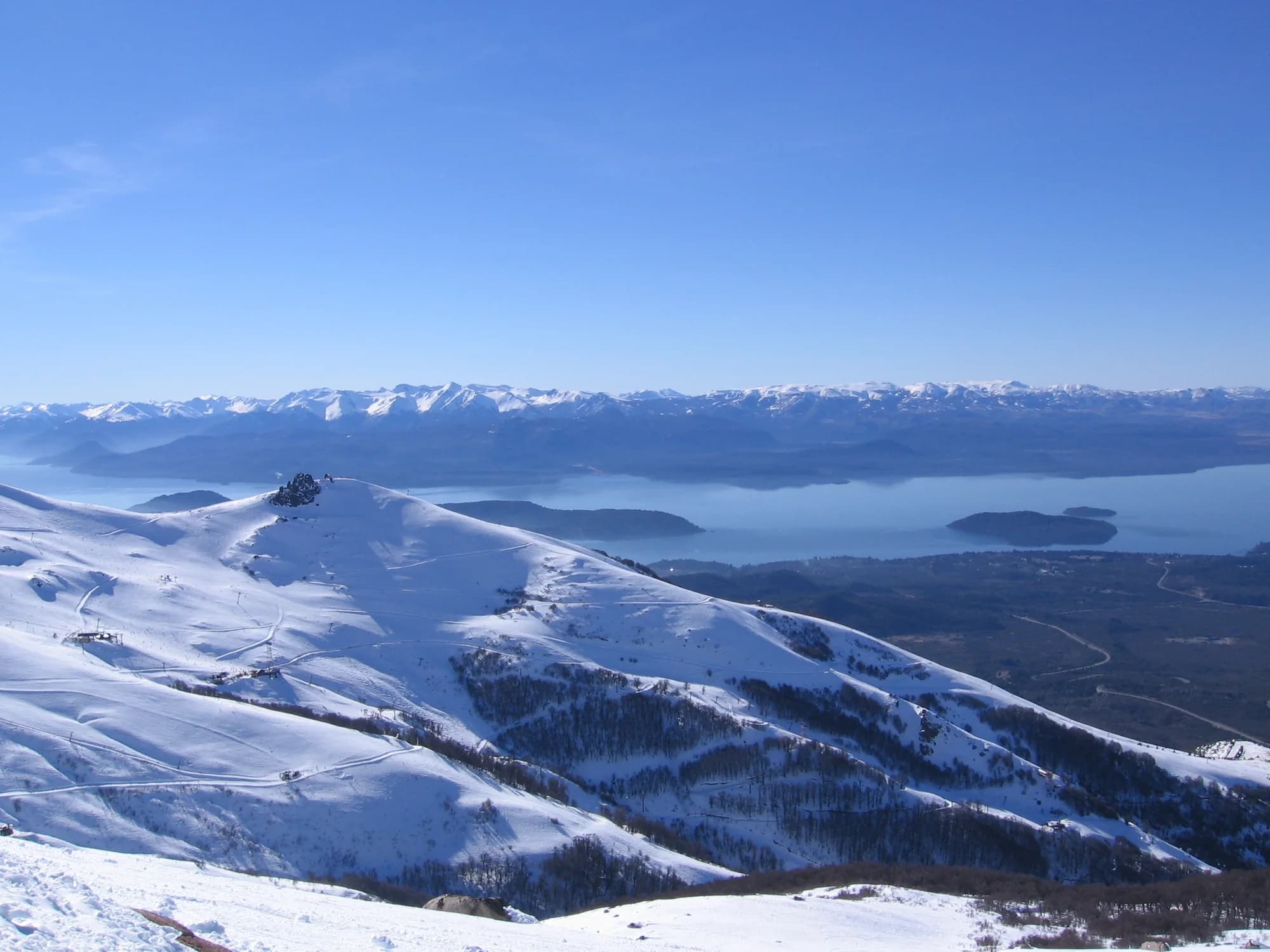 Snow-covered Cerro Catedral in Nahuel Huapi National Park near Bariloche